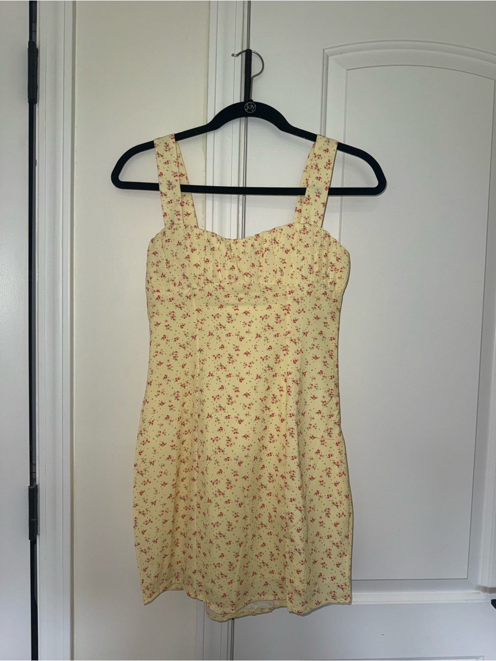 Princess Polly Yellow Mini Dress with Red Floral Print